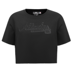 MLB ATLANTA BRAVES NEUTRAL WOMEN'S BOXY TOP (BLACK)