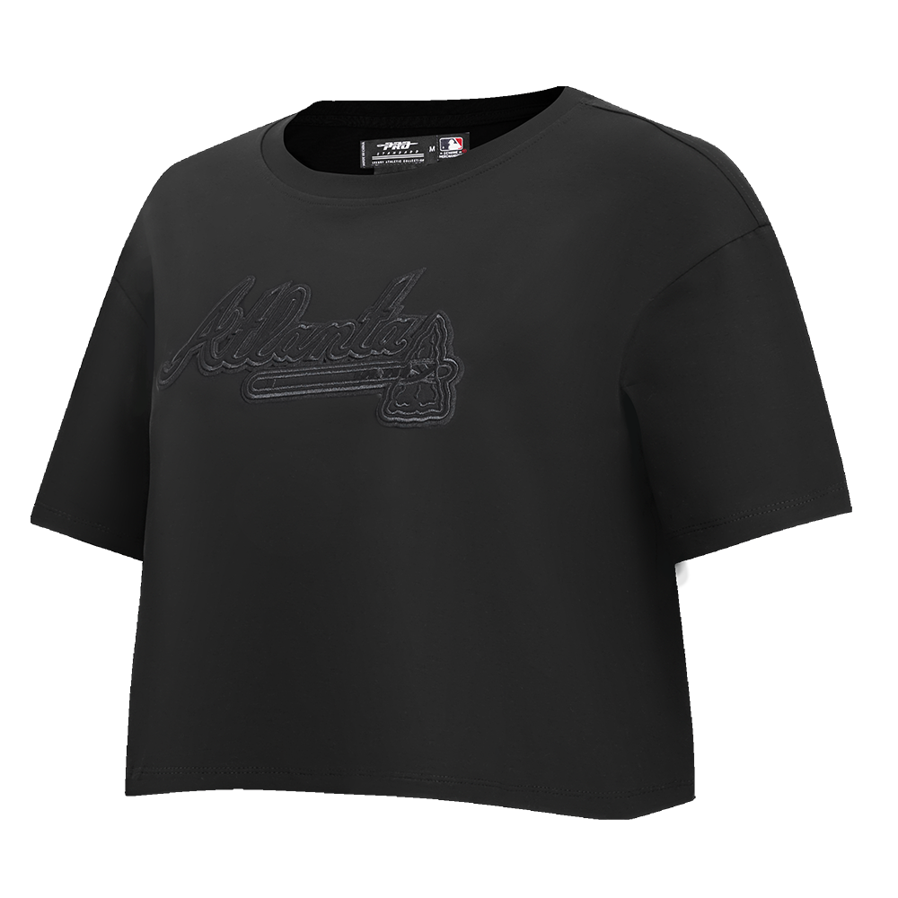MLB ATLANTA BRAVES NEUTRAL WOMEN'S BOXY TOP (BLACK)