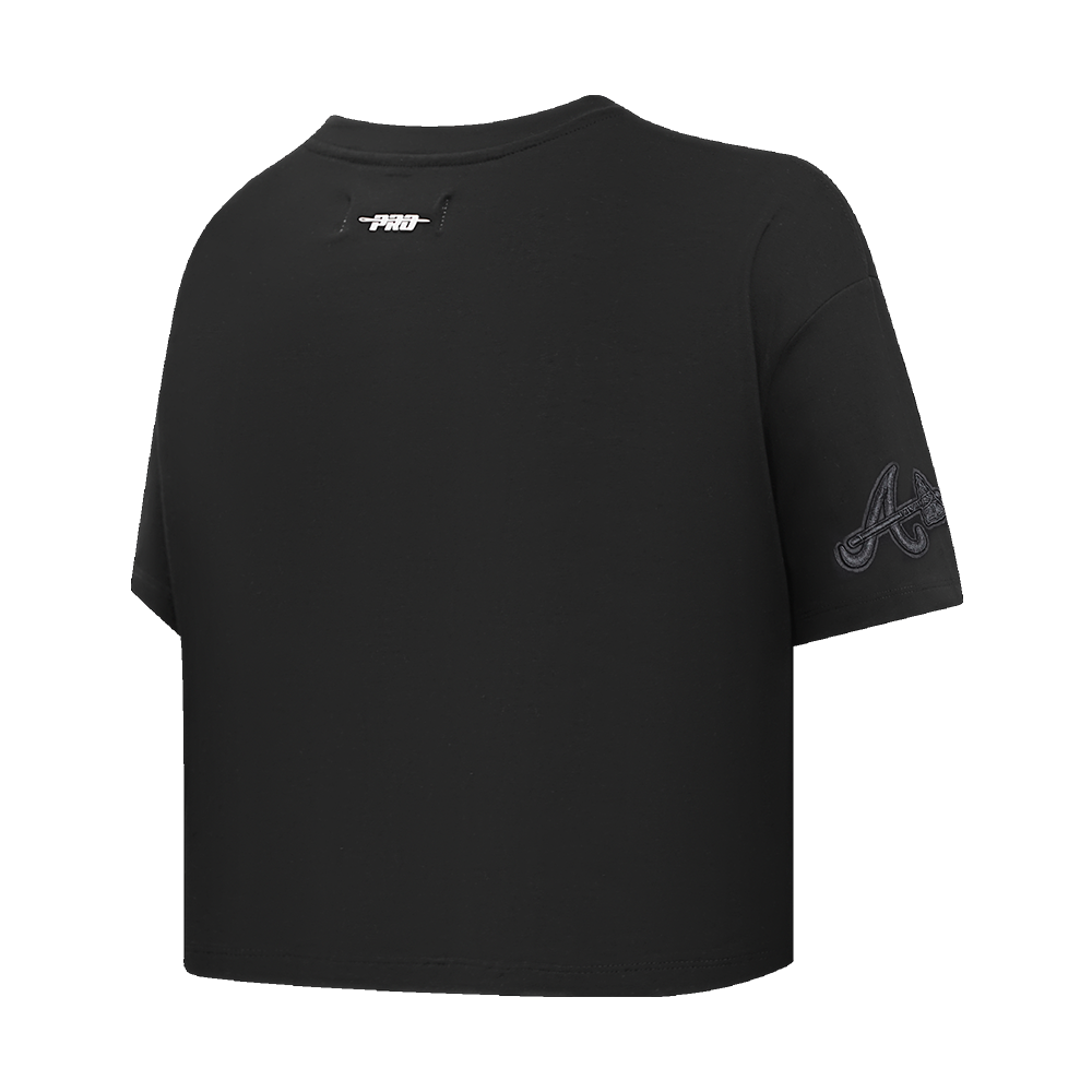 MLB ATLANTA BRAVES NEUTRAL WOMEN'S BOXY TOP (BLACK)