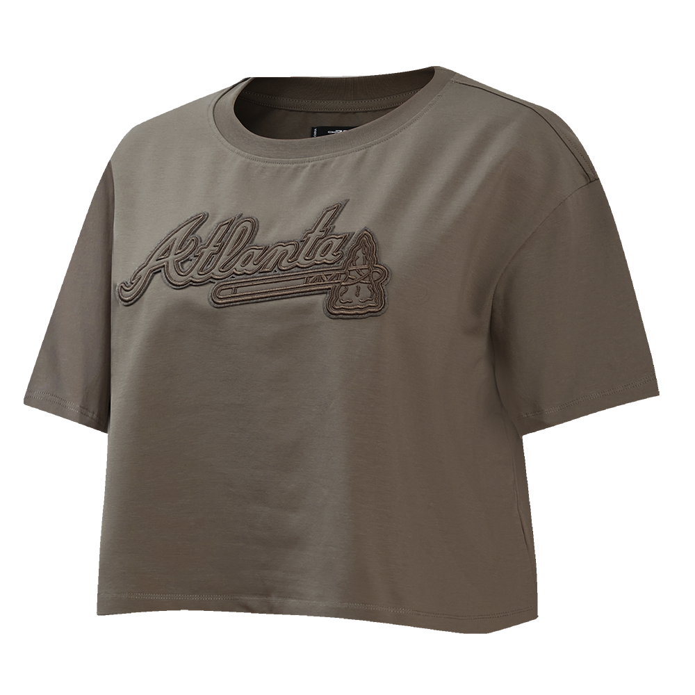 MLB ATLANTA BRAVES NEUTRAL WOMEN'S BOXY TOP (DARK TAUPE)