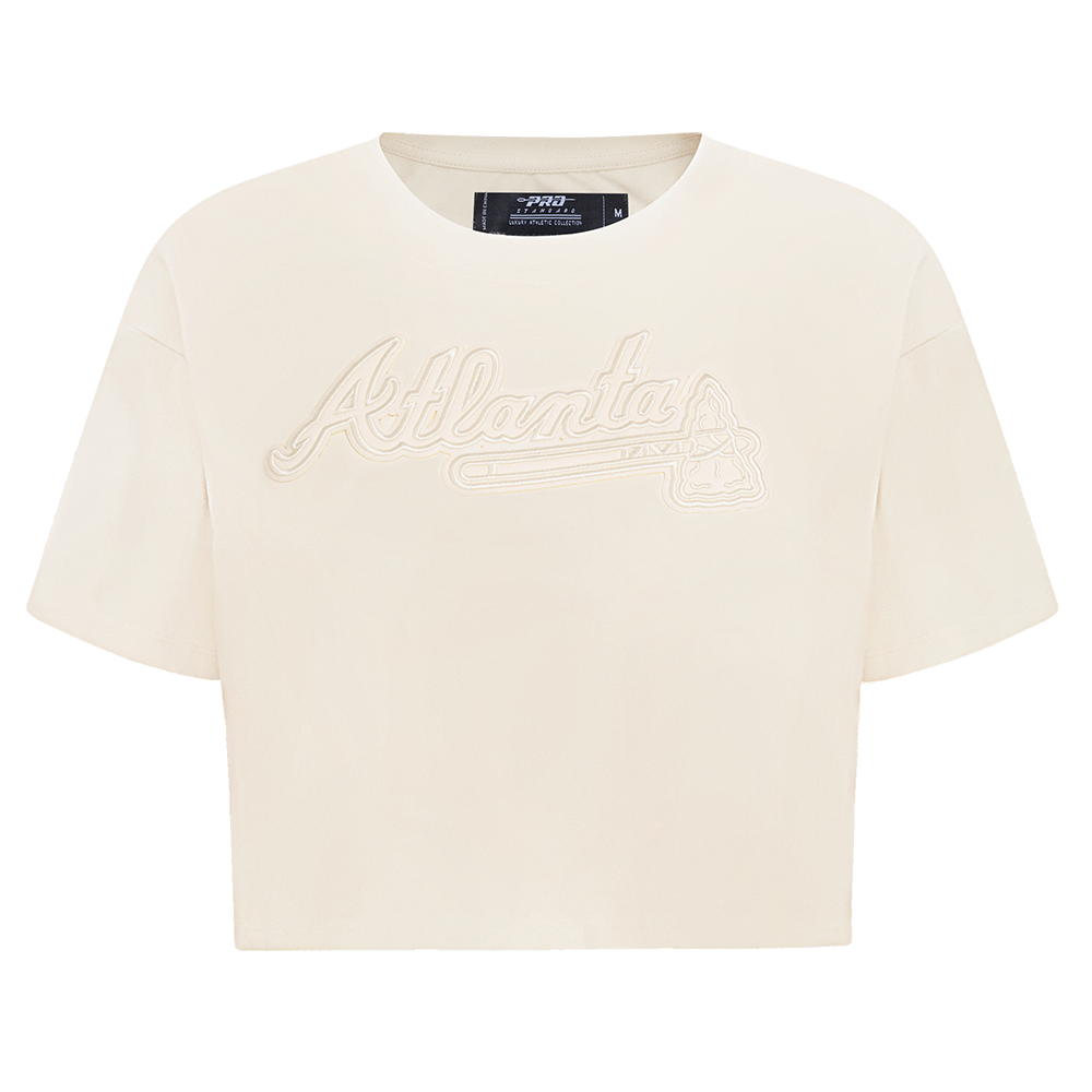 MLB ATLANTA BRAVES NEUTRAL HAUT À COUPE CARRÉE POUR FEMME (COQUILLE D'ŒUF)
