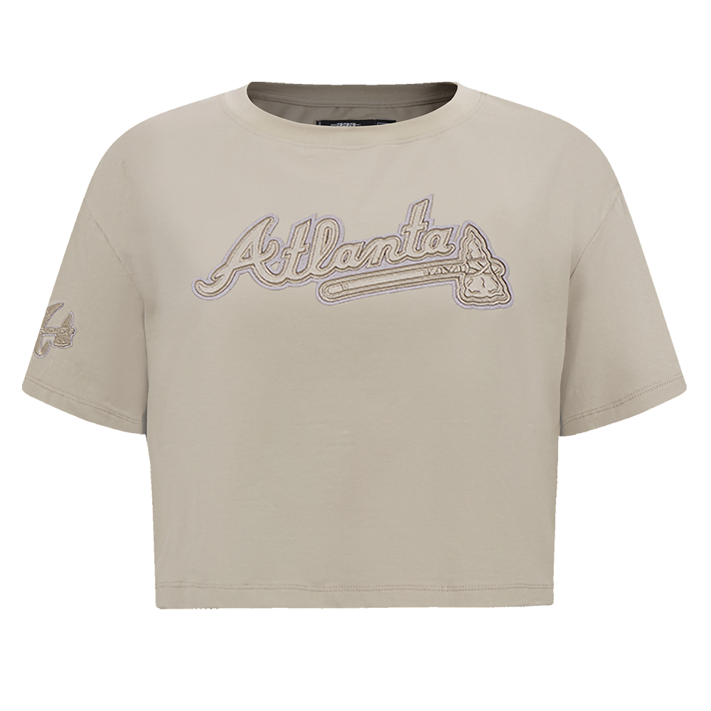 MLB ATLANTA BRAVES NEUTRAL WOMEN'S BOXY TOP (TAUPE)