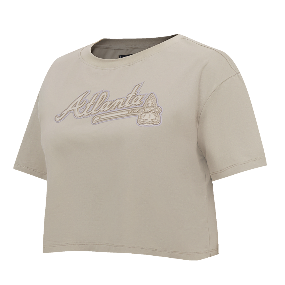 MLB ATLANTA BRAVES NEUTRAL WOMEN'S BOXY TOP (TAUPE)
