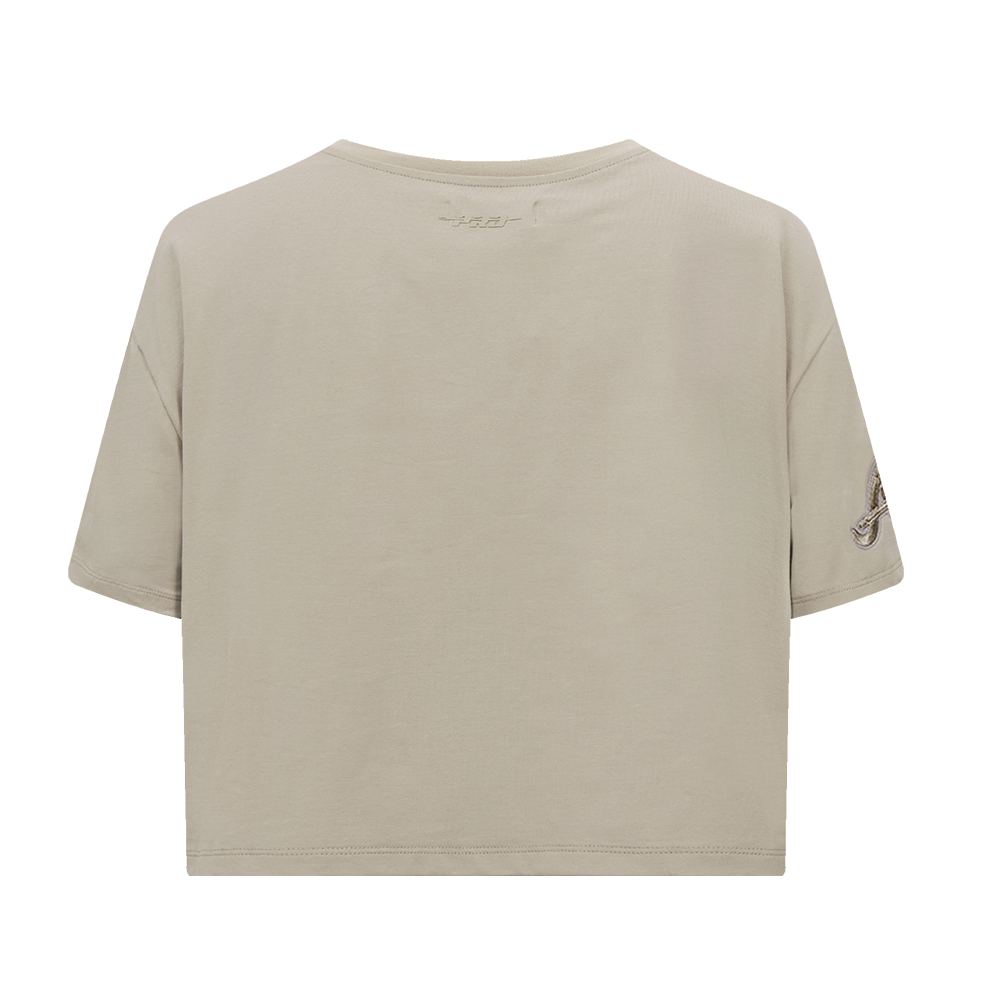 MLB ATLANTA BRAVES NEUTRAL WOMEN'S BOXY TOP (TAUPE)