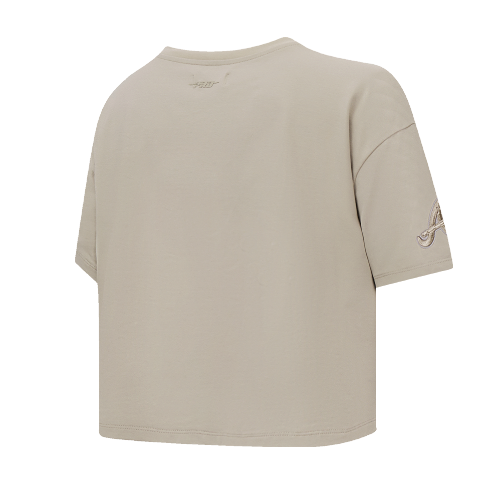 MLB ATLANTA BRAVES NEUTRAL WOMEN'S BOXY TOP (TAUPE)