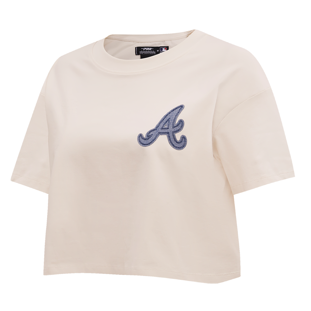 MLB ATLANTA BRAVES VARSITY BLUES HAUT À COUPE CARRÉE POUR FEMME (LIN)