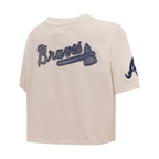 MLB ATLANTA BRAVES VARSITY BLUES HAUT À COUPE CARRÉE POUR FEMME (LIN)