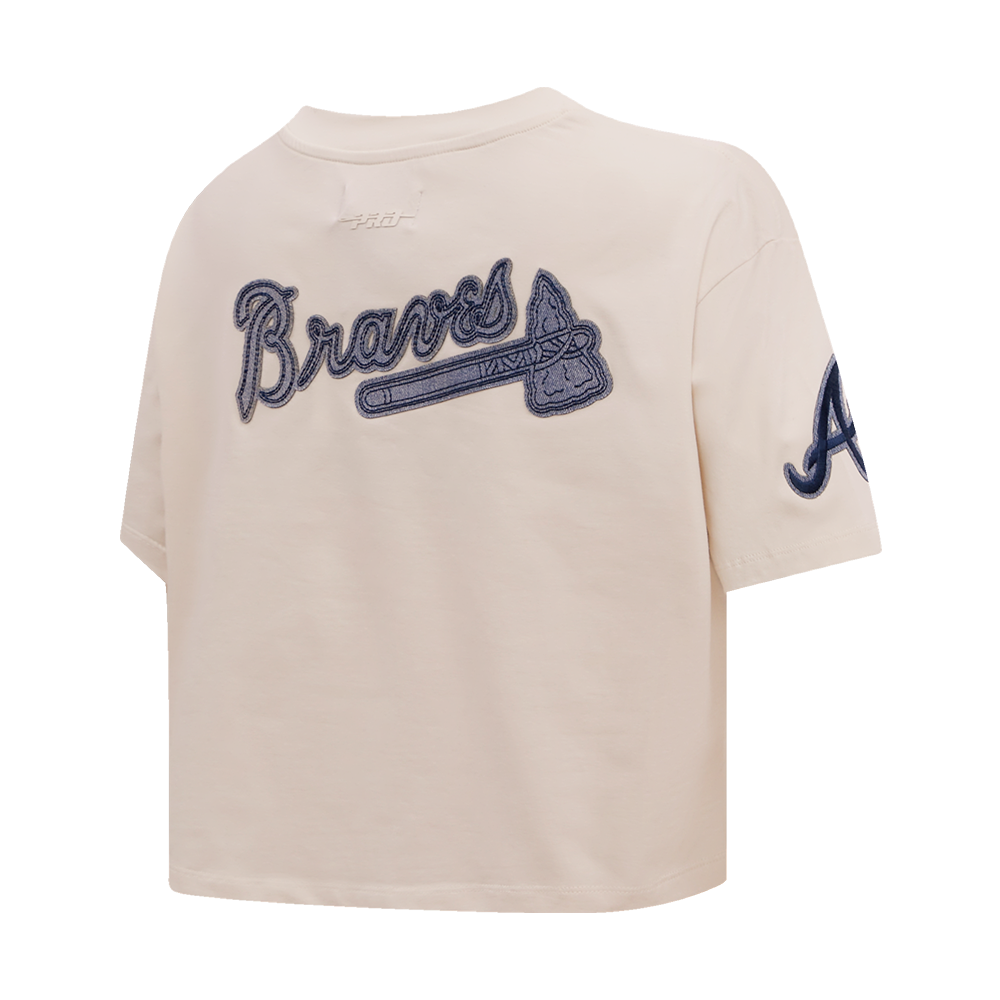 MLB ATLANTA BRAVES VARSITY BLUES HAUT À COUPE CARRÉE POUR FEMME (LIN)