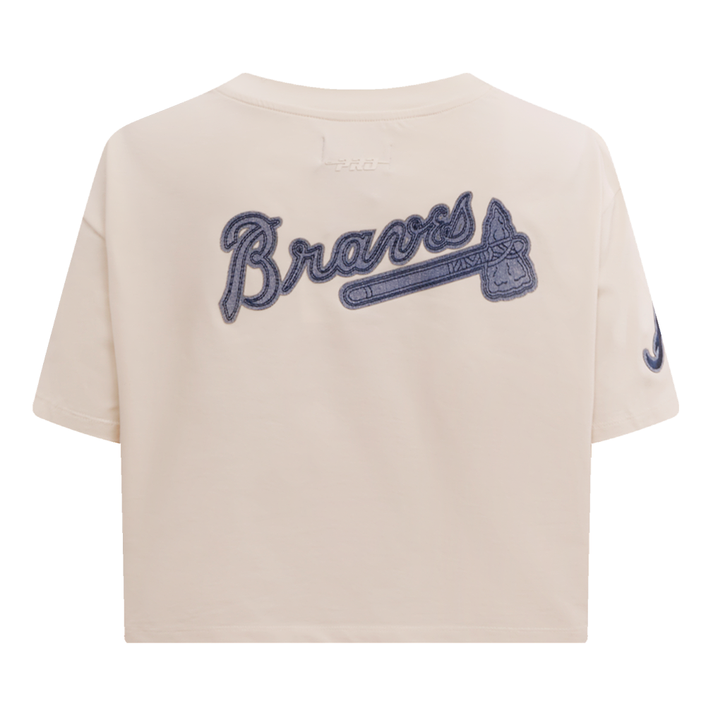 MLB ATLANTA BRAVES VARSITY BLUES HAUT À COUPE CARRÉE POUR FEMME (LIN)