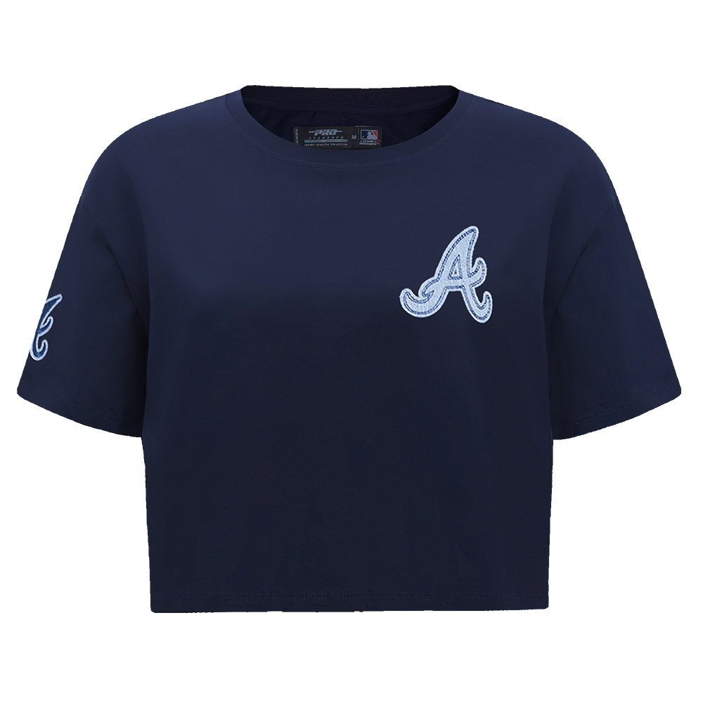 MLB ATLANTA BRAVES VARSITY BLUES HAUT À COUPE CARRÉE POUR FEMME (MARINE MINUIT)