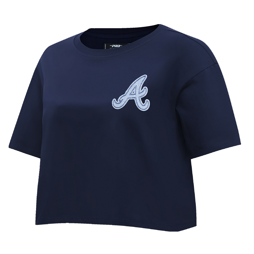 MLB ATLANTA BRAVES VARSITY BLUES WOMEN'S BOXY TOP (MIDNIGHT NAVY)