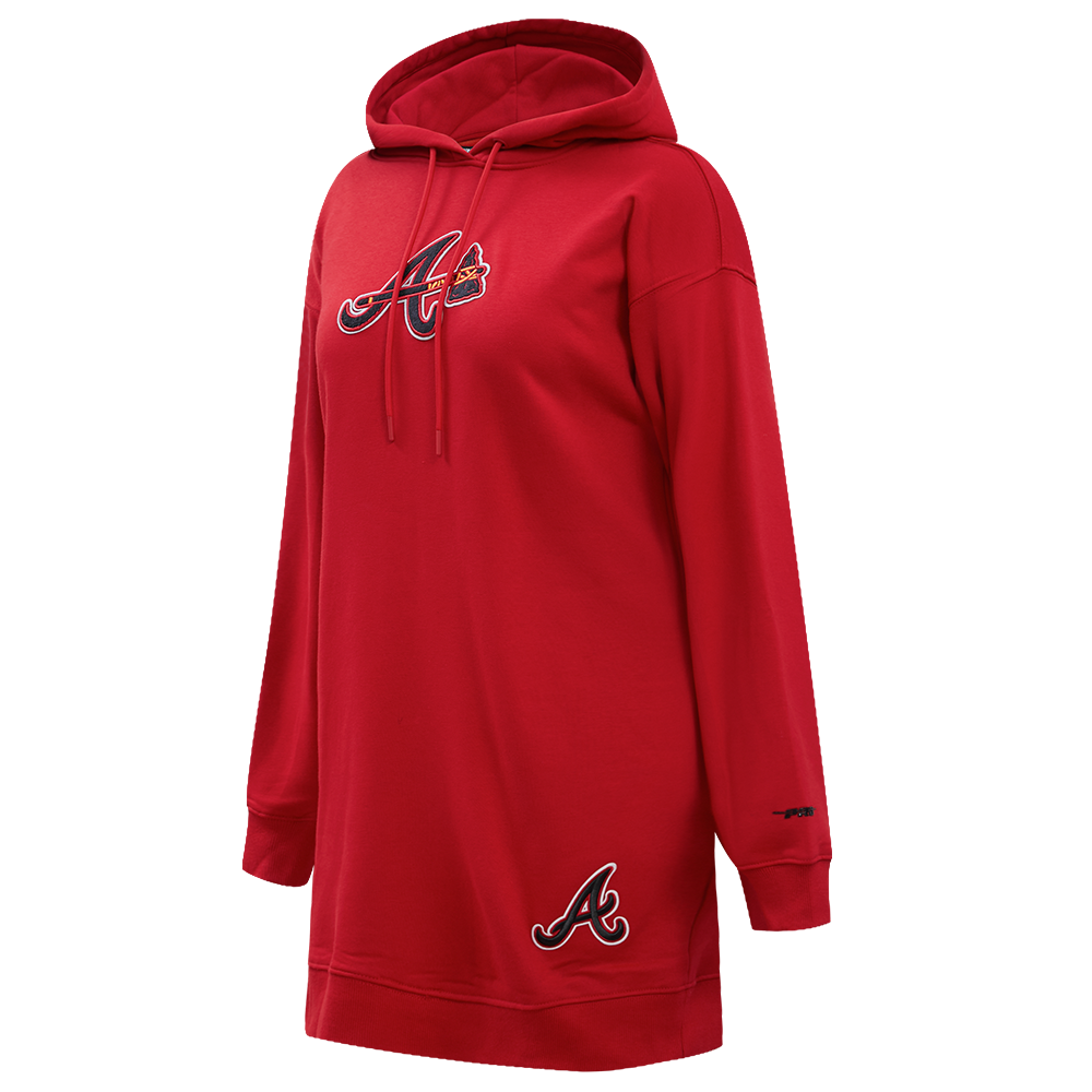 MLB ATLANTA BRAVES CLASSIC WOMEN'S HOODIE DRESS (RED)