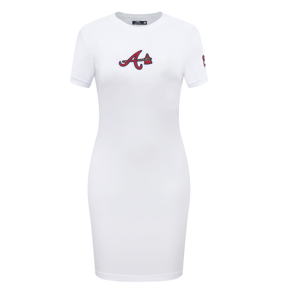 MLB ATLANTA BRAVES CLASSIC ROBE MOULANTE POUR FEMME (BLANC)