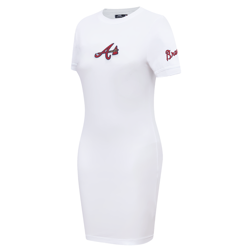 MLB ATLANTA BRAVES CLASSIC WOMEN'S BODYCON DRESS (WHITE)