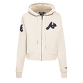 MLB ATLANTA BRAVES TRIPLE TONAL CHANDAIL À CAPUCHON EN MAILLE DOUBLE À GLISSIÈRE POUR FEMME (COQUILLE D'ŒUF)