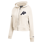MLB ATLANTA BRAVES TRIPLE TONAL CHANDAIL À CAPUCHON EN MAILLE DOUBLE À GLISSIÈRE POUR FEMME (COQUILLE D'ŒUF)
