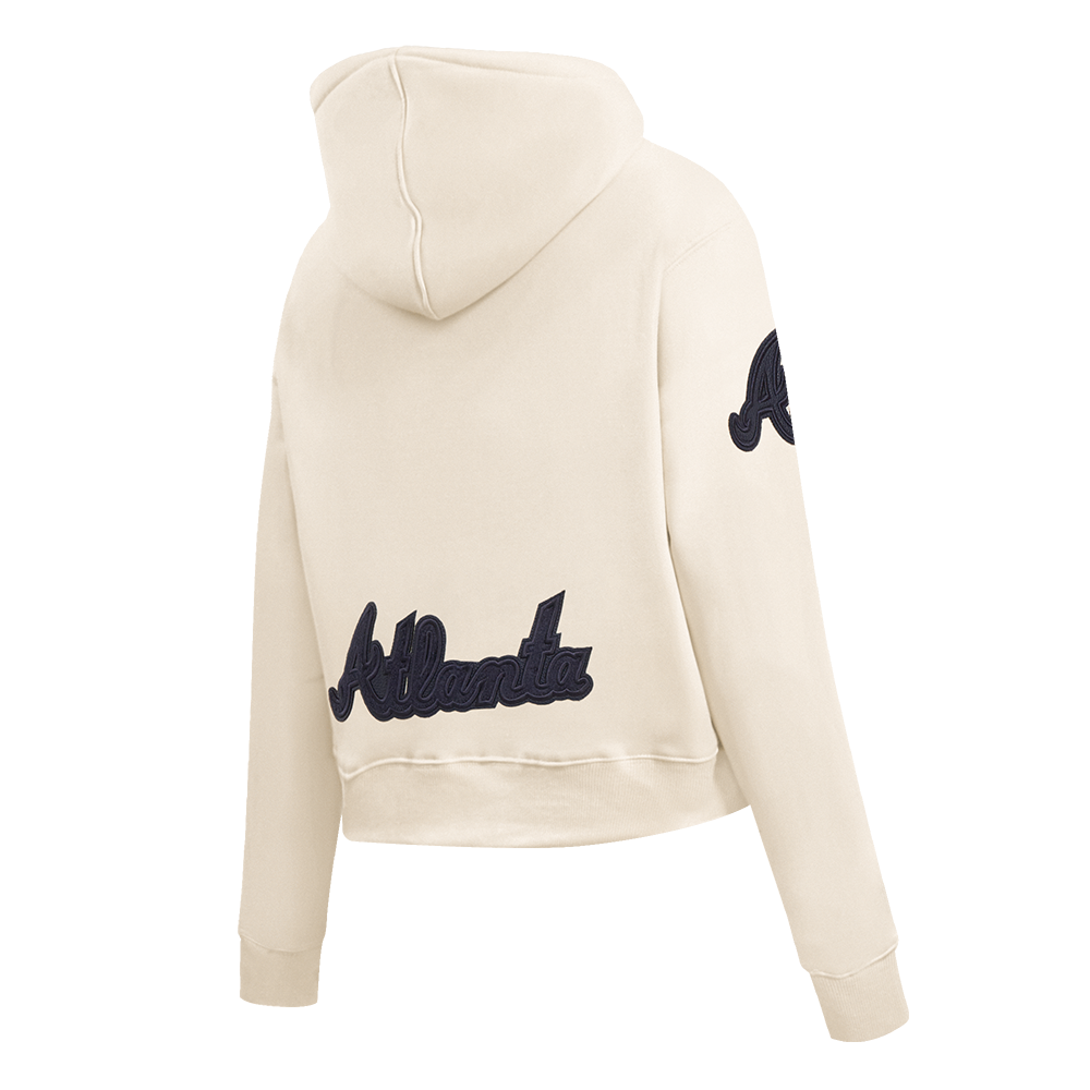 MLB ATLANTA BRAVES TRIPLE TONAL CHANDAIL À CAPUCHON EN MAILLE DOUBLE À GLISSIÈRE POUR FEMME (COQUILLE D'ŒUF)