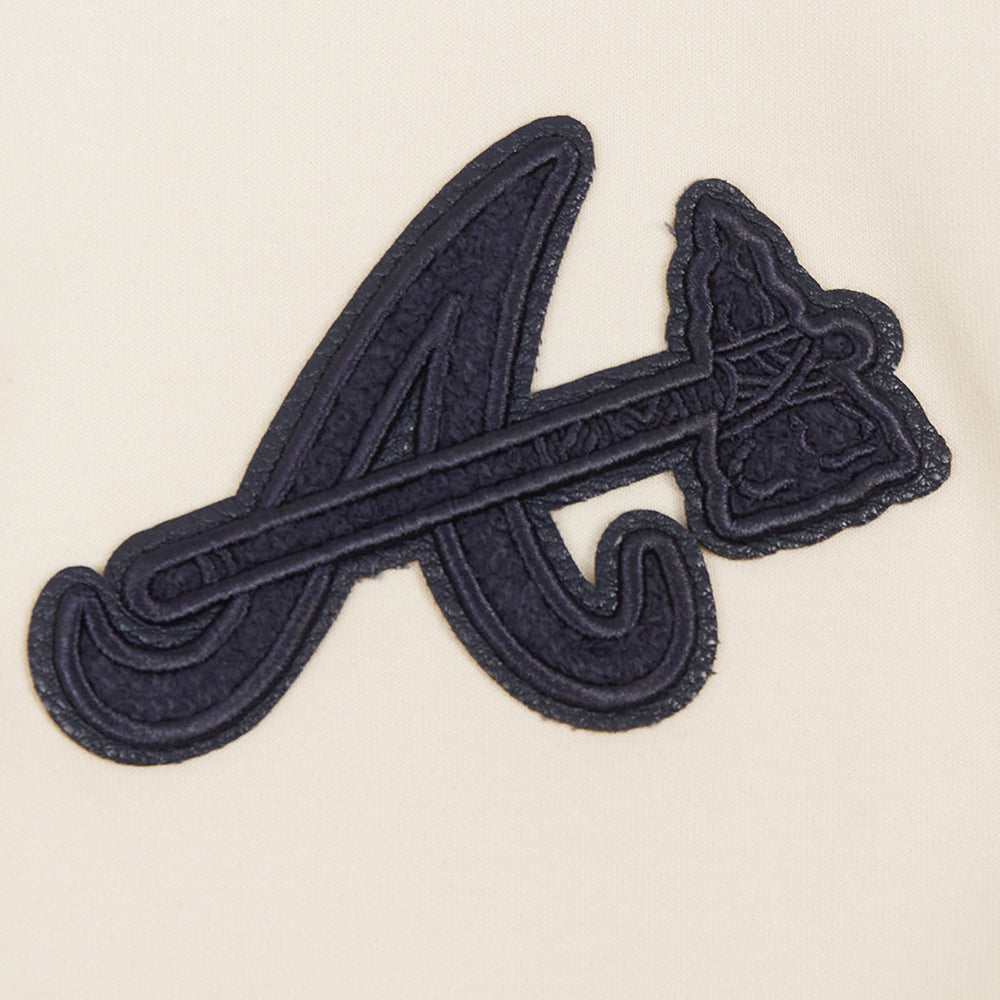MLB ATLANTA BRAVES TRIPLE TONAL CHANDAIL À CAPUCHON EN MAILLE DOUBLE À GLISSIÈRE POUR FEMME (COQUILLE D'ŒUF)