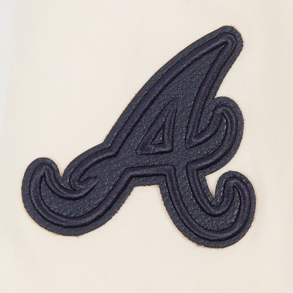 MLB ATLANTA BRAVES TRIPLE TONAL CHANDAIL À CAPUCHON EN MAILLE DOUBLE À GLISSIÈRE POUR FEMME (COQUILLE D'ŒUF)