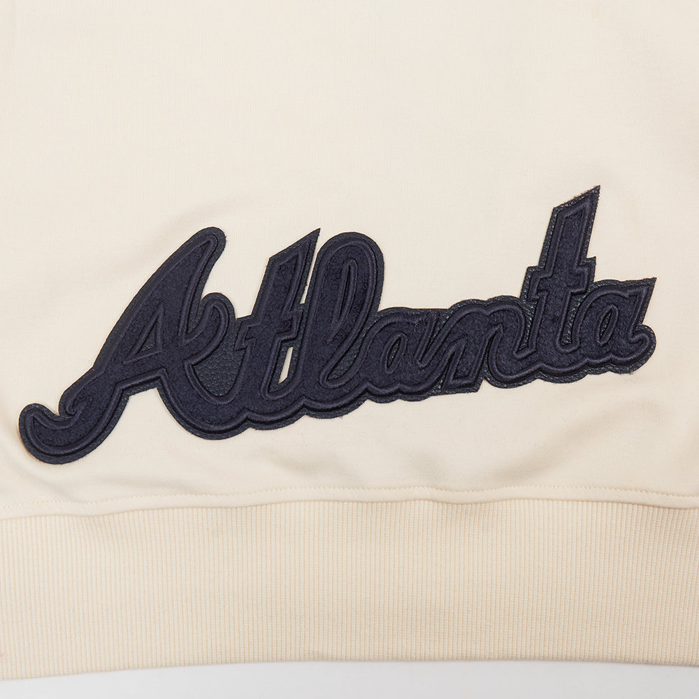 MLB ATLANTA BRAVES TRIPLE TONAL CHANDAIL À CAPUCHON EN MAILLE DOUBLE À GLISSIÈRE POUR FEMME (COQUILLE D'ŒUF)