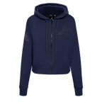 MLB ATLANTA BRAVES TRIPLE TONAL WOMEN'S DOUBLE KNIT FULL ZIP HOODIE (MIDNIGHT NAVY)