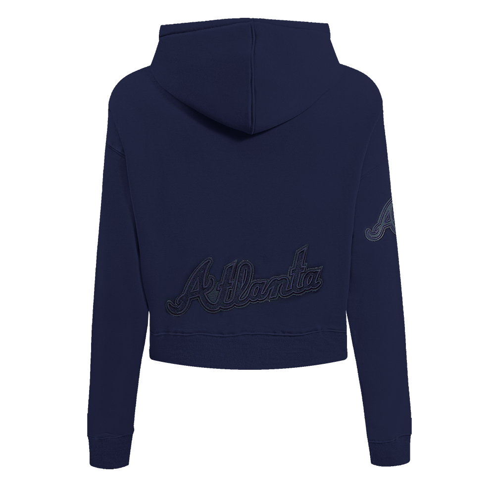 MLB ATLANTA BRAVES TRIPLE TONAL WOMEN'S DOUBLE KNIT FULL ZIP HOODIE (MIDNIGHT NAVY)