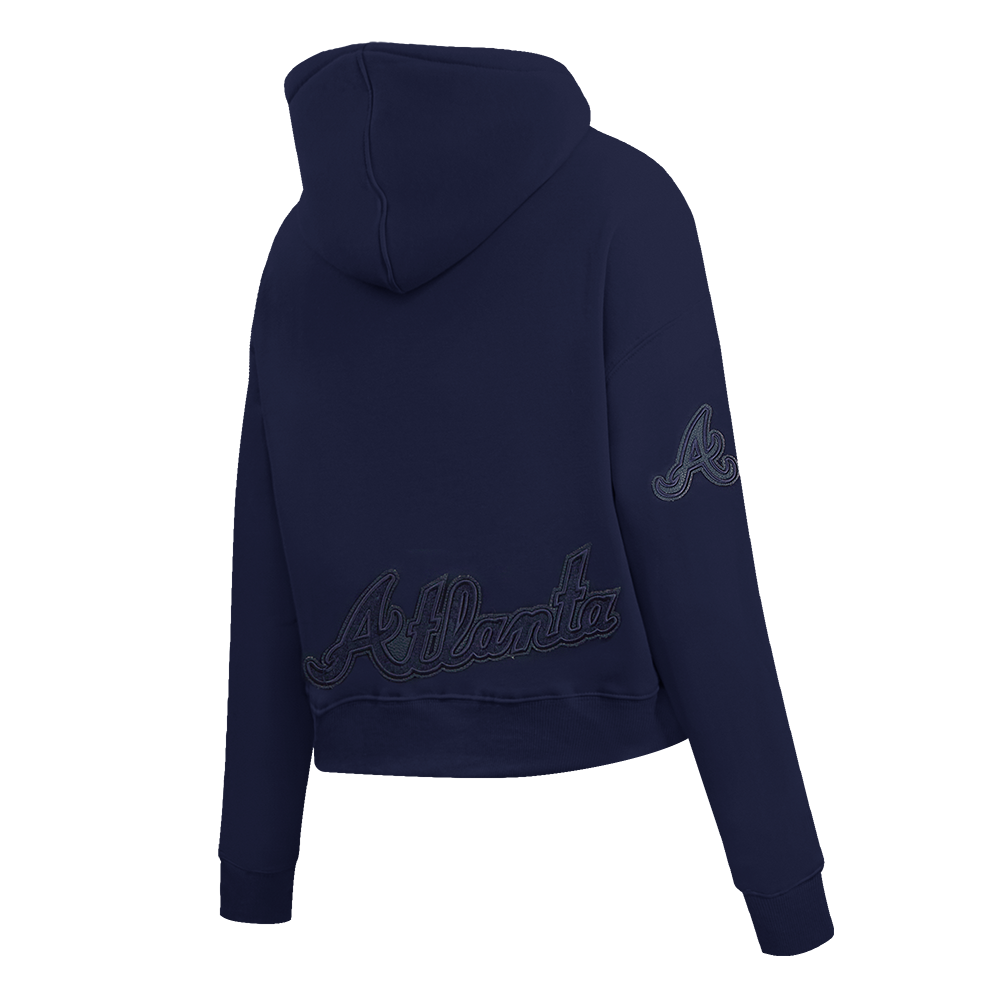 MLB ATLANTA BRAVES TRIPLE TONAL WOMEN'S DOUBLE KNIT FULL ZIP HOODIE (MIDNIGHT NAVY)