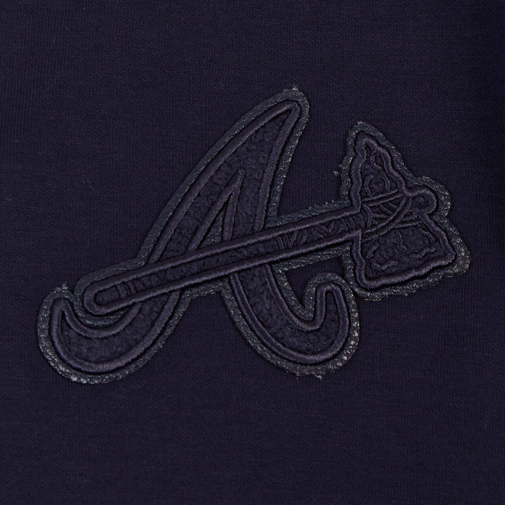 MLB ATLANTA BRAVES TRIPLE TONAL WOMEN'S DOUBLE KNIT FULL ZIP HOODIE (MIDNIGHT NAVY)