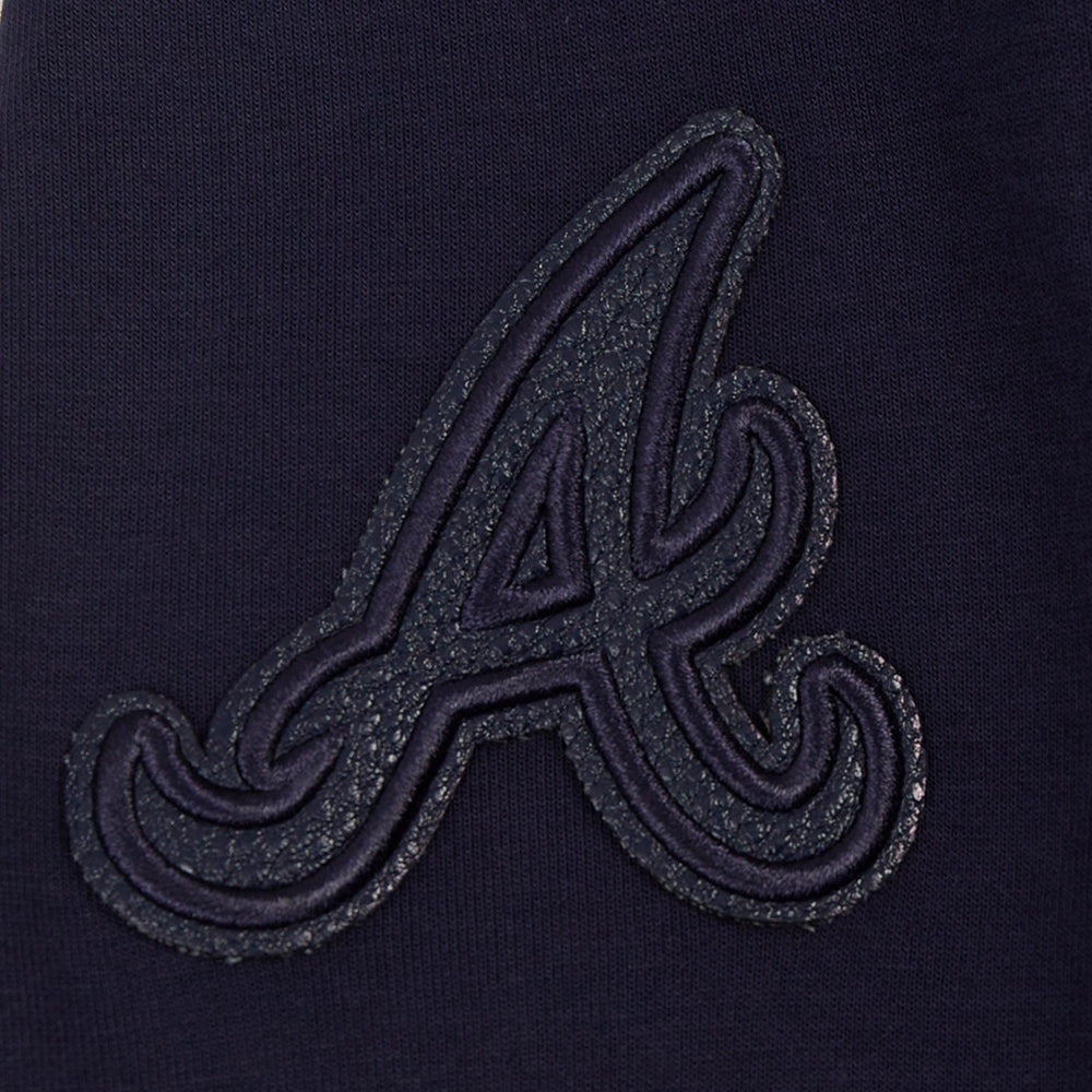 MLB ATLANTA BRAVES TRIPLE TONAL WOMEN'S DOUBLE KNIT FULL ZIP HOODIE (MIDNIGHT NAVY)