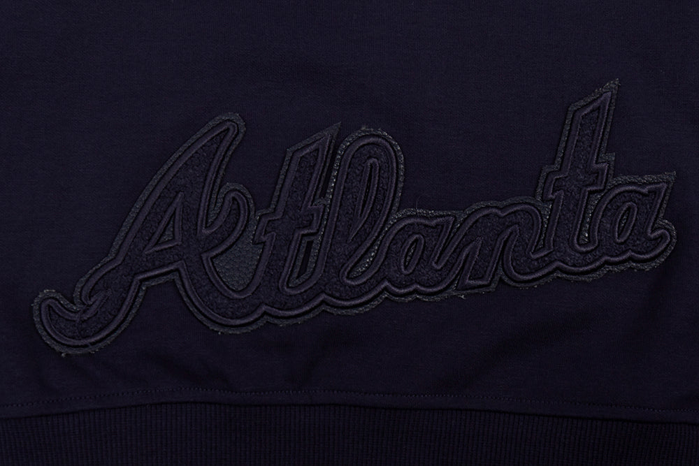 MLB ATLANTA BRAVES TRIPLE TONAL WOMEN'S DOUBLE KNIT FULL ZIP HOODIE (MIDNIGHT NAVY)