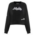 MLB ATLANTA BRAVES REVERSE FRENCH TERRY CHANDAIL À COL ROND EN MOLLETON POUR FEMME (NOIR)