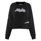 MLB ATLANTA BRAVES REVERSE FRENCH TERRY CHANDAIL À COL ROND EN MOLLETON POUR FEMME (NOIR)
