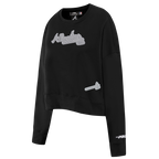 MLB ATLANTA BRAVES REVERSE FRENCH TERRY CHANDAIL À COL ROND EN MOLLETON POUR FEMME (NOIR)