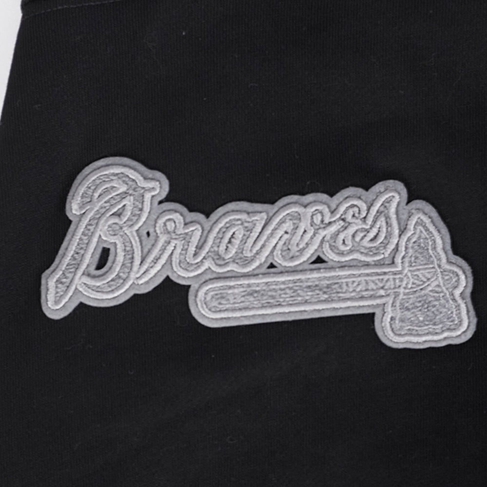 MLB ATLANTA BRAVES REVERSE FRENCH TERRY CHANDAIL À COL ROND EN MOLLETON POUR FEMME (NOIR)