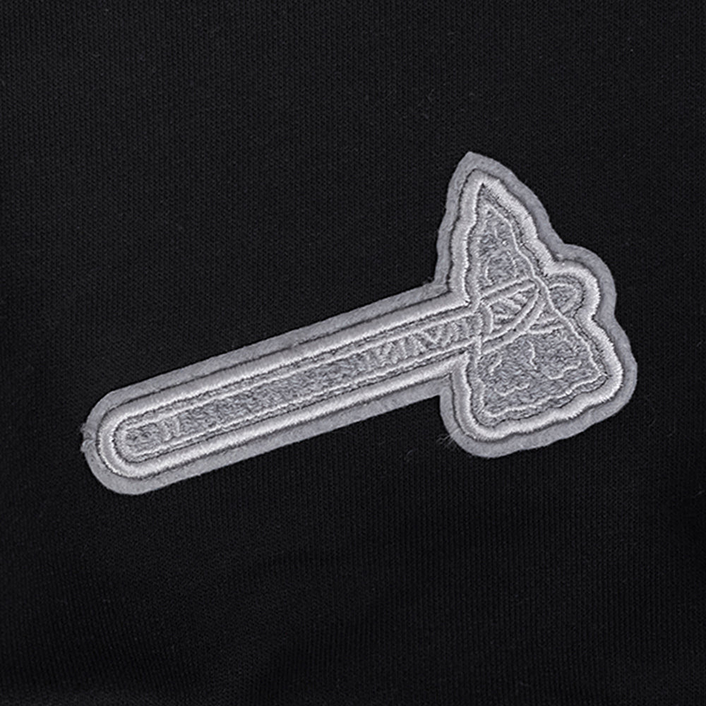 MLB ATLANTA BRAVES REVERSE FRENCH TERRY CHANDAIL À COL ROND EN MOLLETON POUR FEMME (NOIR)
