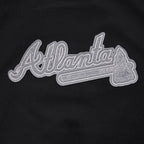 MLB ATLANTA BRAVES REVERSE FRENCH TERRY CHANDAIL À COL ROND EN MOLLETON POUR FEMME (NOIR)