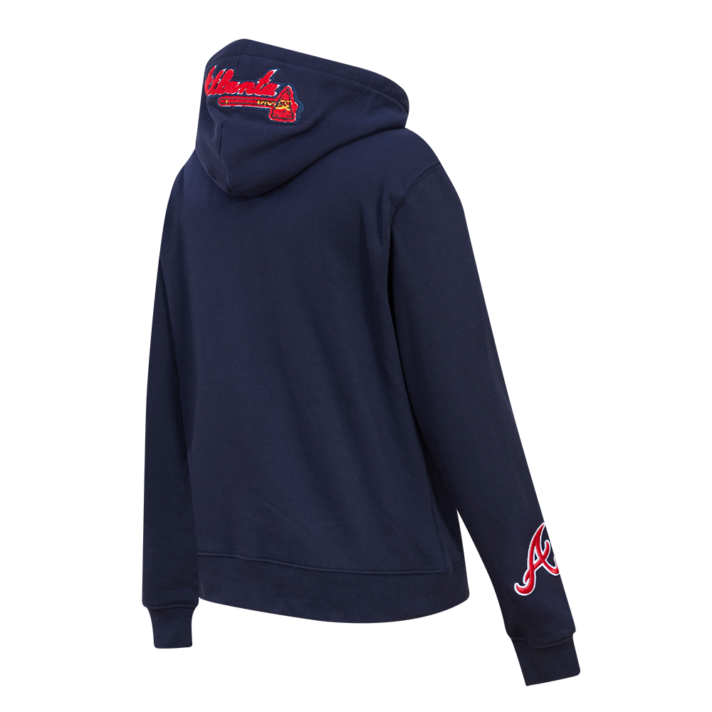 MLB ATLANTA BRAVES CLASSIC WOMEN'S PULLOVER HOODIE (MIDNIGHT NAVY)