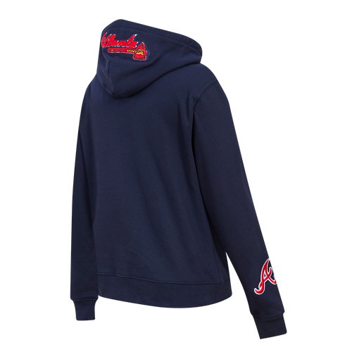 MLB ATLANTA BRAVES CLASSIC WOMEN'S PULLOVER HOODIE (MIDNIGHT NAVY)