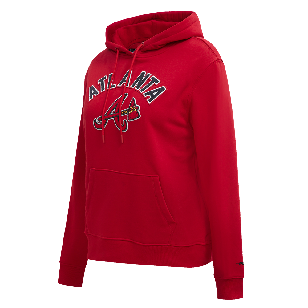 MLB ATLANTA BRAVES CLASSIC WOMEN'S PULLOVER HOODIE (RED)