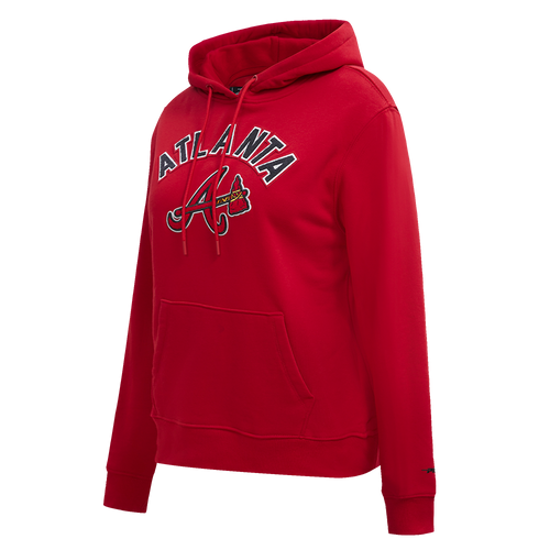 MLB ATLANTA BRAVES CLASSIC WOMEN'S PULLOVER HOODIE (RED)