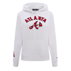 MLB ATLANTA BRAVES CLASSIC WOMEN'S PULLOVER HOODIE (WHITE)