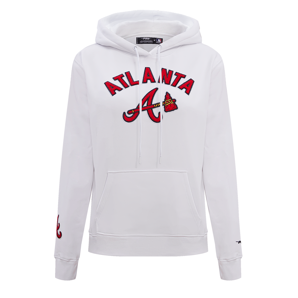 MLB ATLANTA BRAVES CLASSIC WOMEN'S PULLOVER HOODIE (WHITE)