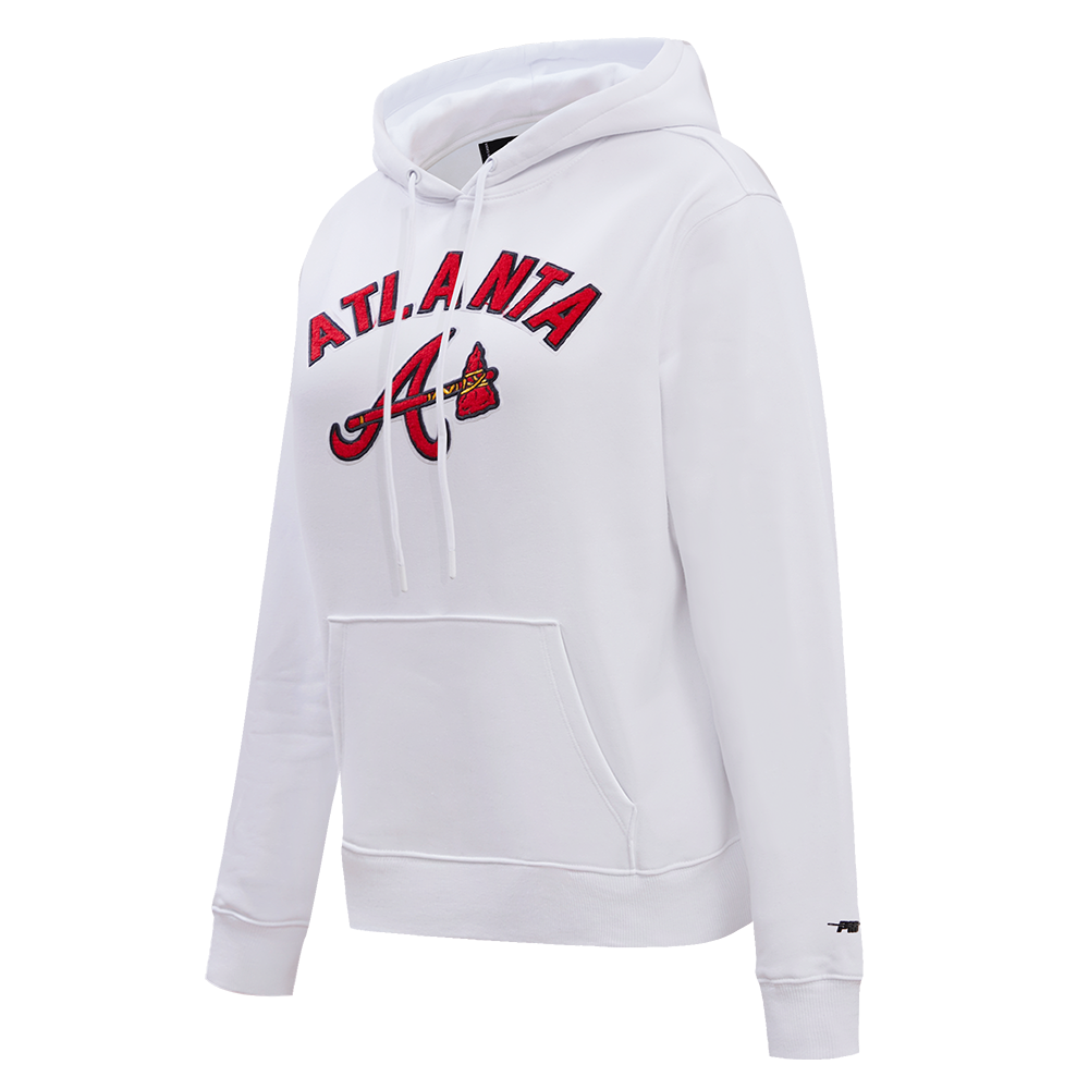 MLB ATLANTA BRAVES CLASSIC WOMEN'S PULLOVER HOODIE (WHITE)