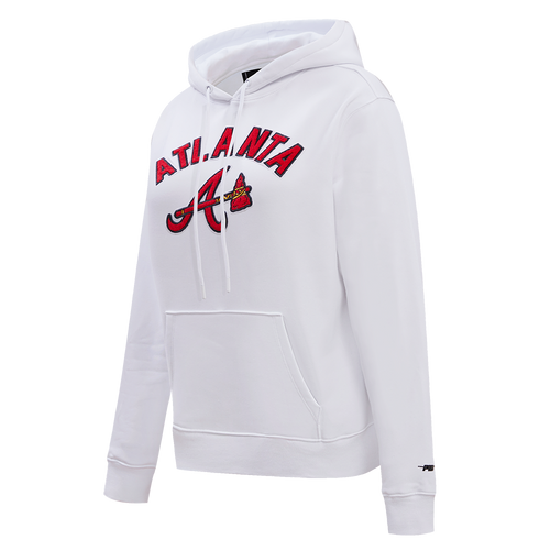 MLB ATLANTA BRAVES CLASSIC WOMEN'S PULLOVER HOODIE (WHITE)
