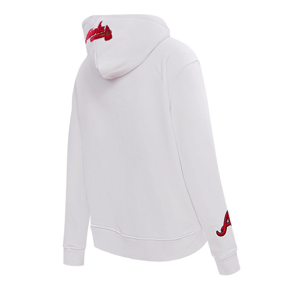 MLB ATLANTA BRAVES CLASSIC WOMEN'S PULLOVER HOODIE (WHITE)