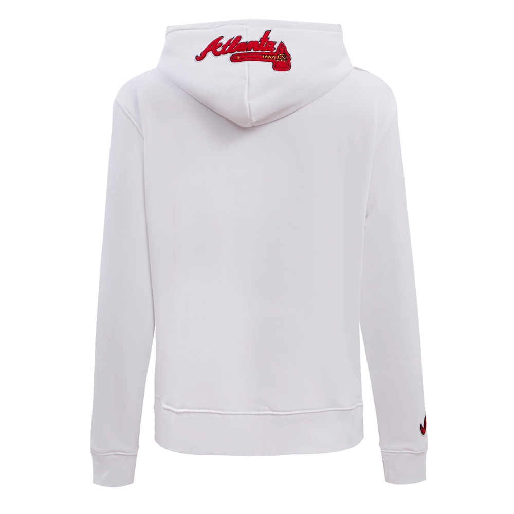 MLB ATLANTA BRAVES CLASSIC WOMEN'S PULLOVER HOODIE (WHITE)