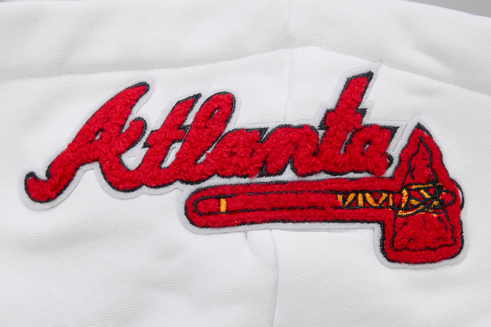 MLB ATLANTA BRAVES CLASSIC WOMEN'S PULLOVER HOODIE (WHITE)