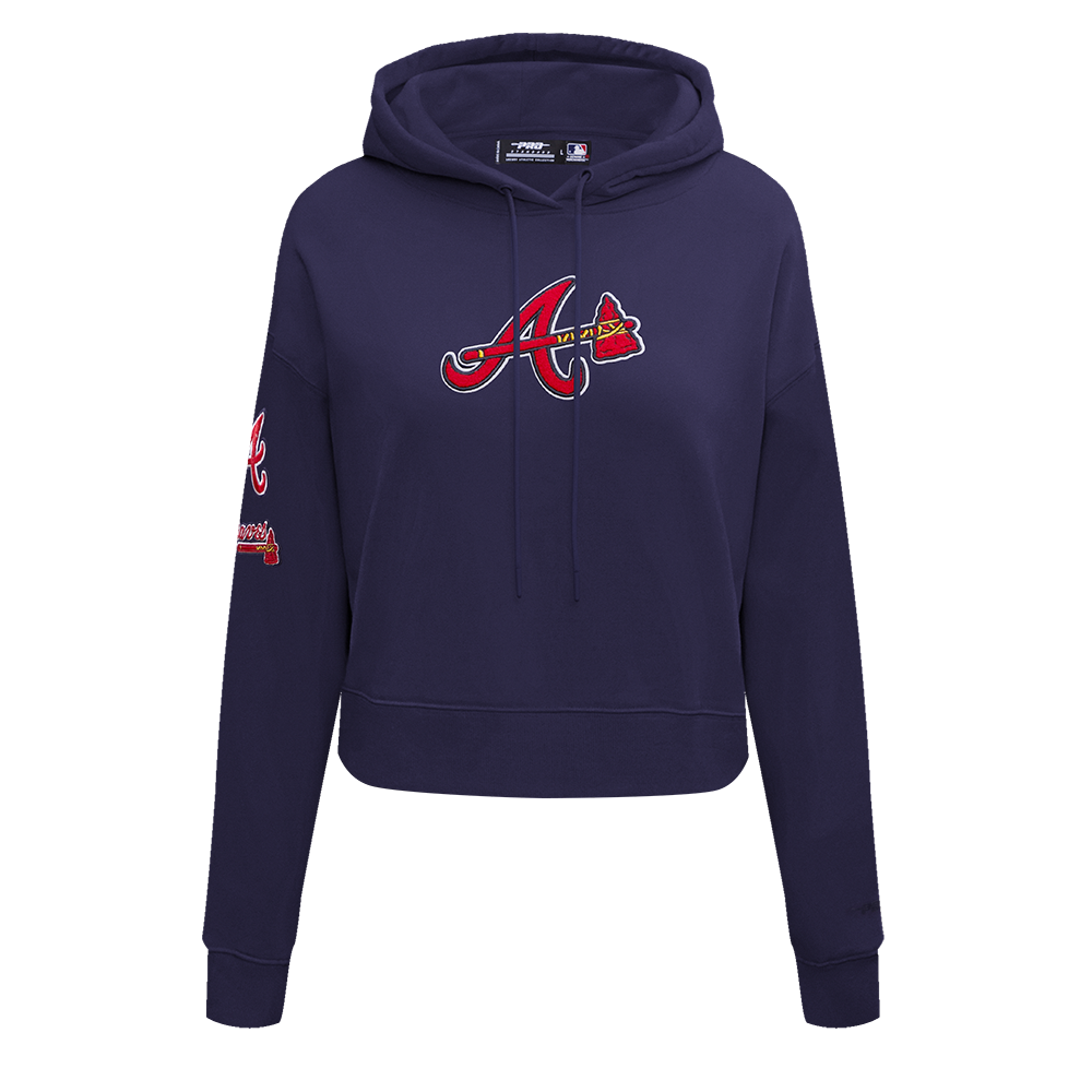 MLB ATLANTA BRAVES CLASSIC CHANDAIL À CAPUCHON COURT POUR FEMME (MARINE MINUIT)