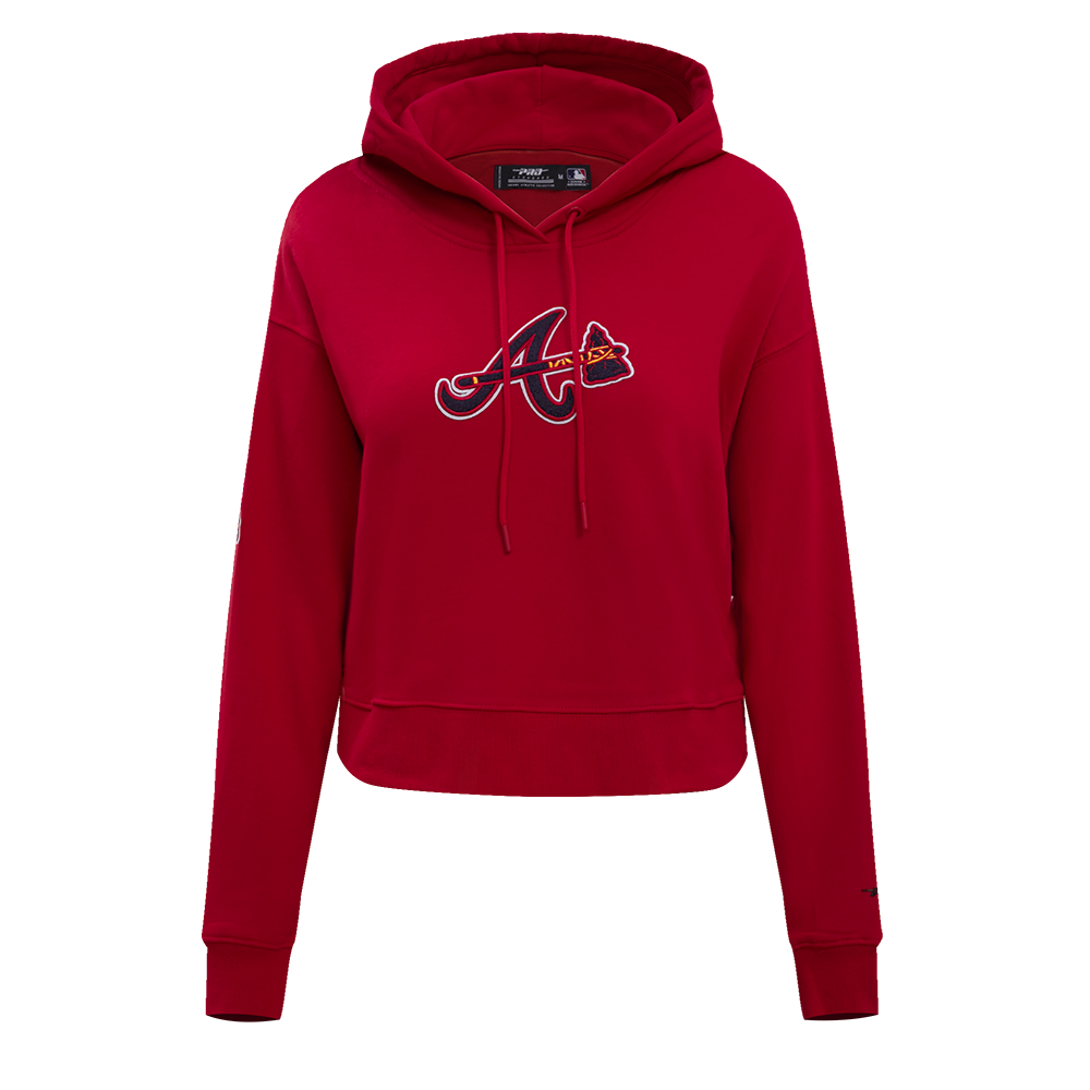 MLB ATLANTA BRAVES CLASSIC CHANDAIL À CAPUCHON COURT POUR FEMME (ROUGE)