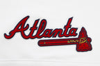 MLB ATLANTA BRAVES CLASSIC WOMEN'S CROPPED PULLOVER HOODIE (WHITE)